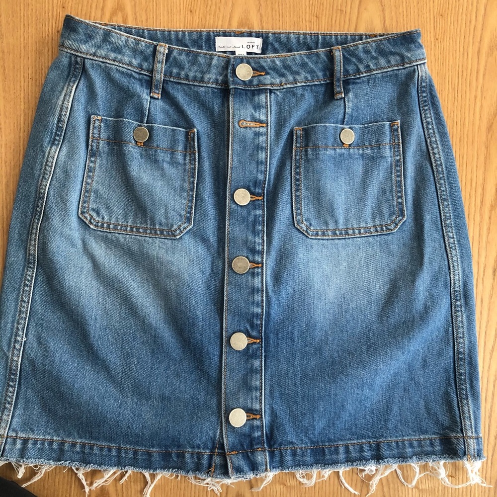 Ann Taylor LOFT Women Blue Denim skirt